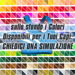 Top Gara Atletica Donna articolo 27 disegno 213 nel colore Azzurro-Bianco. Nello sfondo pantone con tutti i colori disponibili per creare il capo personalizzato. "Chiedi una simulazione".