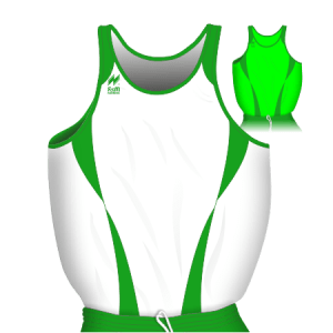 Canotta gara Uomo da Running traspirante. Articolo A243 colore Bianco-Verde.