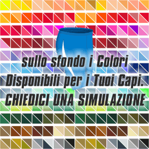 Bermuda Elasticizzata da Atletica Articolo A4100 nel colore Azzurro-Bianco. Nello sfondo pantone con tutti i colori disponibili per creare il capo personalizzato. "Chiedi una simulazione".