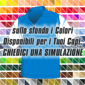 Polo leggera e traspirante Pre-post gara. Articolo 251 disegno 2390 nel colore Azzurro-Bianco. Nello sfondo pantone con tutti i colori disponibili per creare il capo personalizzato. "Chiedi una simulazione".