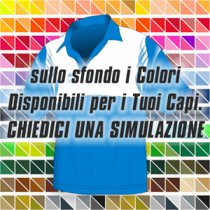 Polo con carrè, leggera e traspirante Pre-post gara. Articolo 251car disegno 2390 nel colore Azzurro-Bianco. Nello sfondo pantone con tutti i colori disponibili per creare il capo personalizzato. "Chiedi una simulazione".