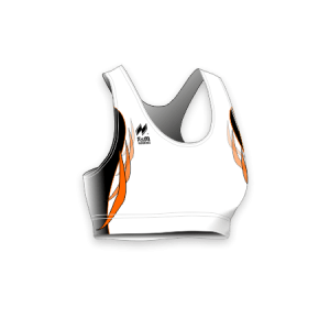 Top Gara Atletica Donna articolo 27 disegno 2392 nel colore Bianco-Nero-Arancio.