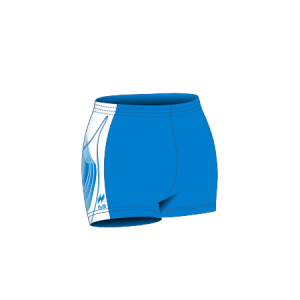 Pantaloncino gara donna, corto e aderente da Atletica, Articolo 40 disegno 2391 nel colore Azzurro-Bianco.