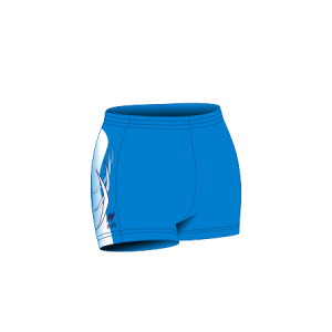Pantaloncino gara donna, corto e aderente da Atletica, Articolo 40 disegno 2390 nel colore Azzurro-Bianco.