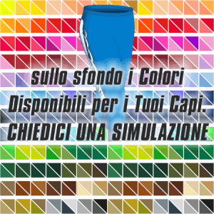 Pinocchietto (Fuseaux a 3-4) da Atletica Articolo 42 Disegno (modello) 2390 nel colore Azzurro-Bianco. Nello sfondo pantone con tutti i colori disponibili per creare il capo personalizzato. "Chiedi una simulazione".