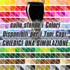 Pinocchietto (Fuseaux a 3-4) da Atletica Articolo 42 Disegno (modello) 2392 nel colore Nero-Bianco-Arancio. Nello sfondo pantone con tutti i colori disponibili per creare il capo personalizzato. "Chiedi una simulazione".