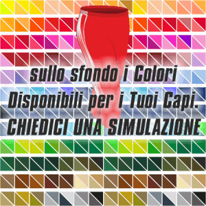 Pinocchietto (fuseaux a 3 quarti) per la corsa Articolo 42pin disegno (modello) 246 nel colore Rosso-Bianco. Nello sfondo pantone con tutti i colori disponibili per creare il capo personalizzato. "Chiedi una simulazione".