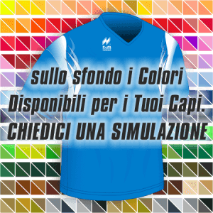 Maglia Gara Manica Corta traspirante per il running articolo A2571c disegno (modello) 2390 nel colore Azzurro-Bianco. Nello sfondo pantone con tutti i colori disponibili per creare il capo personalizzato. "Chiedi una simulazione".