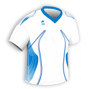 Maglia Gara Manica Corta traspirante per il running articolo A2391MM disegno (modello) 2391 nel colore Bianco-Azzurro.
