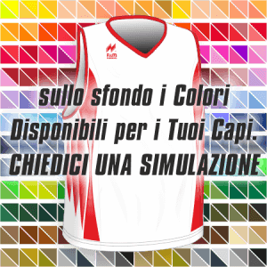 Maglia Gara Smanicata Traspirante articolo A246SM nel colore Bianco-Rosso. Nello sfondo pantone con tutti i colori disponibili per creare il capo personalizzato. "Chiedi una simulazione".