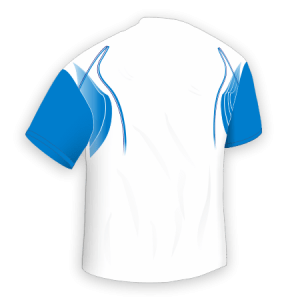 Maglia Gara Manica Corta traspirante per il running articolo A2570 disegno (modello) 2391 nel colore Bianco-Azzurro.