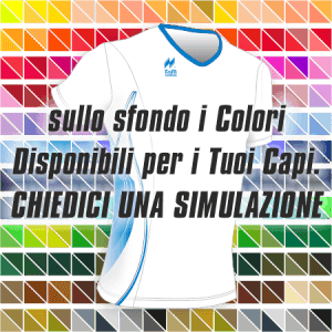 Maglia Aderente manica corta Slim-Fit per gara running Articolo a2670 modello (disegno) 2391 nel colore Bianco con Disegno Azzurro. Nello sfondo pantone con tutti i colori disponibili per creare il capo personalizzato. "Chiedi una simulazione".