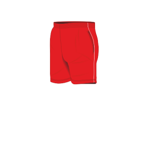 Pantaloncino pre-post gara art. A3631 nel colore Rosso con profilo laterale Bianco.