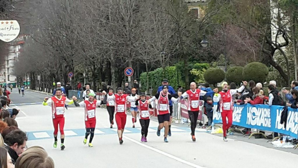 Carducci Atletica 2018 a Vittorio Veneto Arrivo in parata alla Maratona della Vittoria Prima Guerra Mondiale 15-18