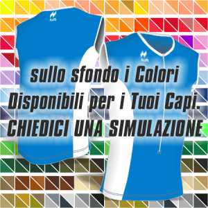 Maglia smanicata aderente slim-fit articolo A25Sky.MI disegno 2392 per la Corsa in Montagna. Colore Bianco-Arancio-Blu. Cerniera lunga anteriore, tasche elasticizzate posteriori a scalare e fondo allungato del corpo dietro.